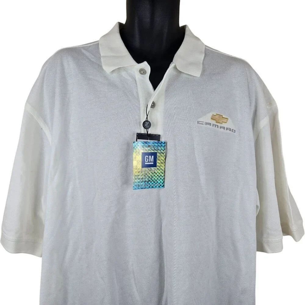 GM Chevy Chevrolet Camaro Polo Shirt XXL White Embroidered Logo